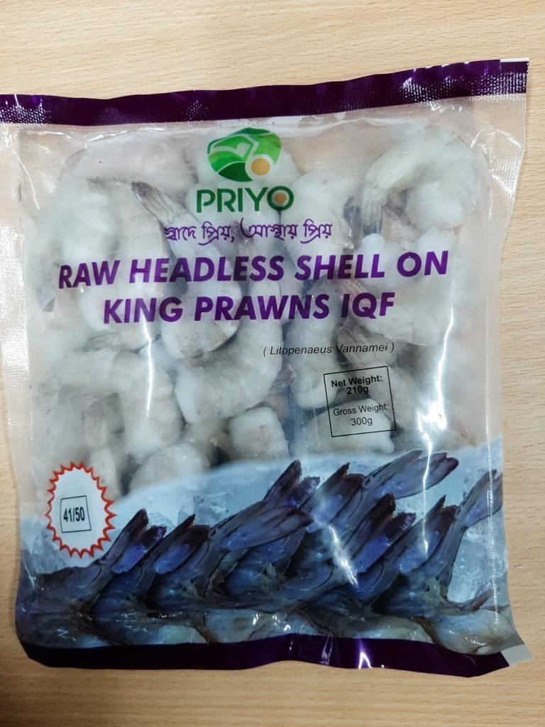 Raw Headless Shell-on King Prawns — 41/50