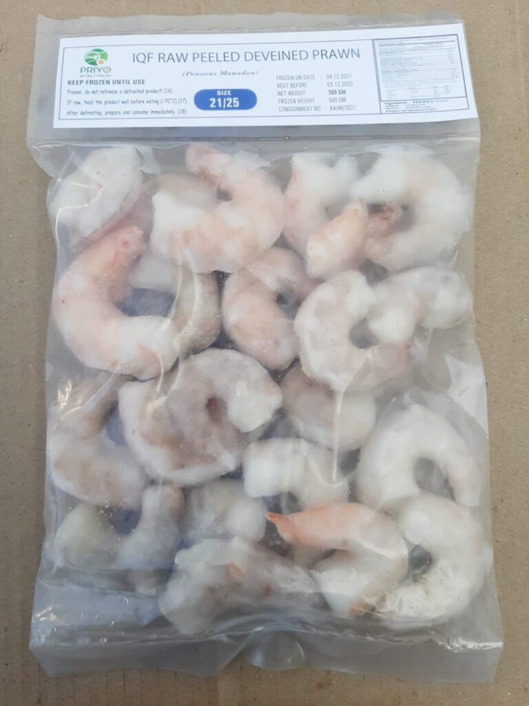Raw Peeled & Deveined Tiger Prawns — 21/25