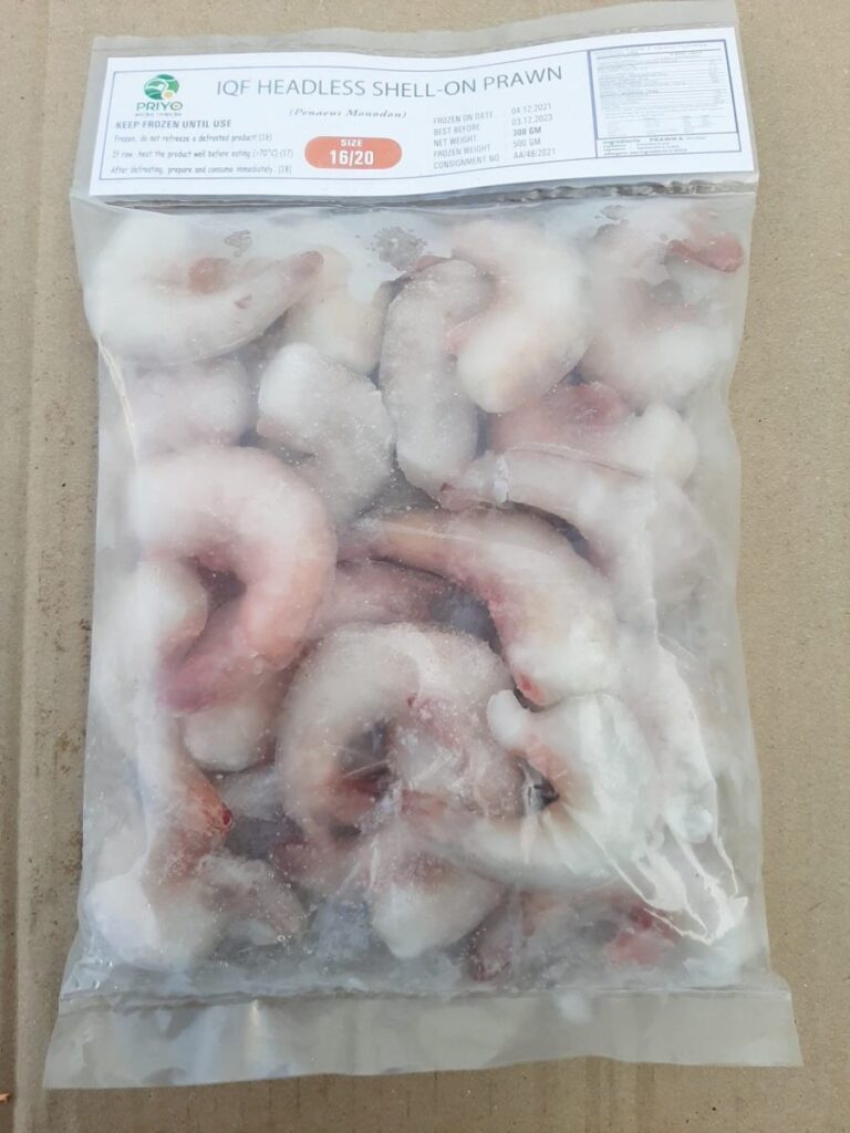 Raw Headless Shell-on Tiger Prawns — 16/20