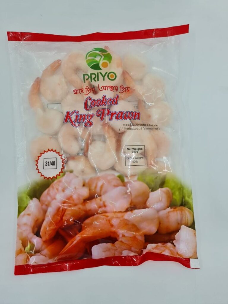 Cooked Peeled Tail-on King Prawns — 31/40